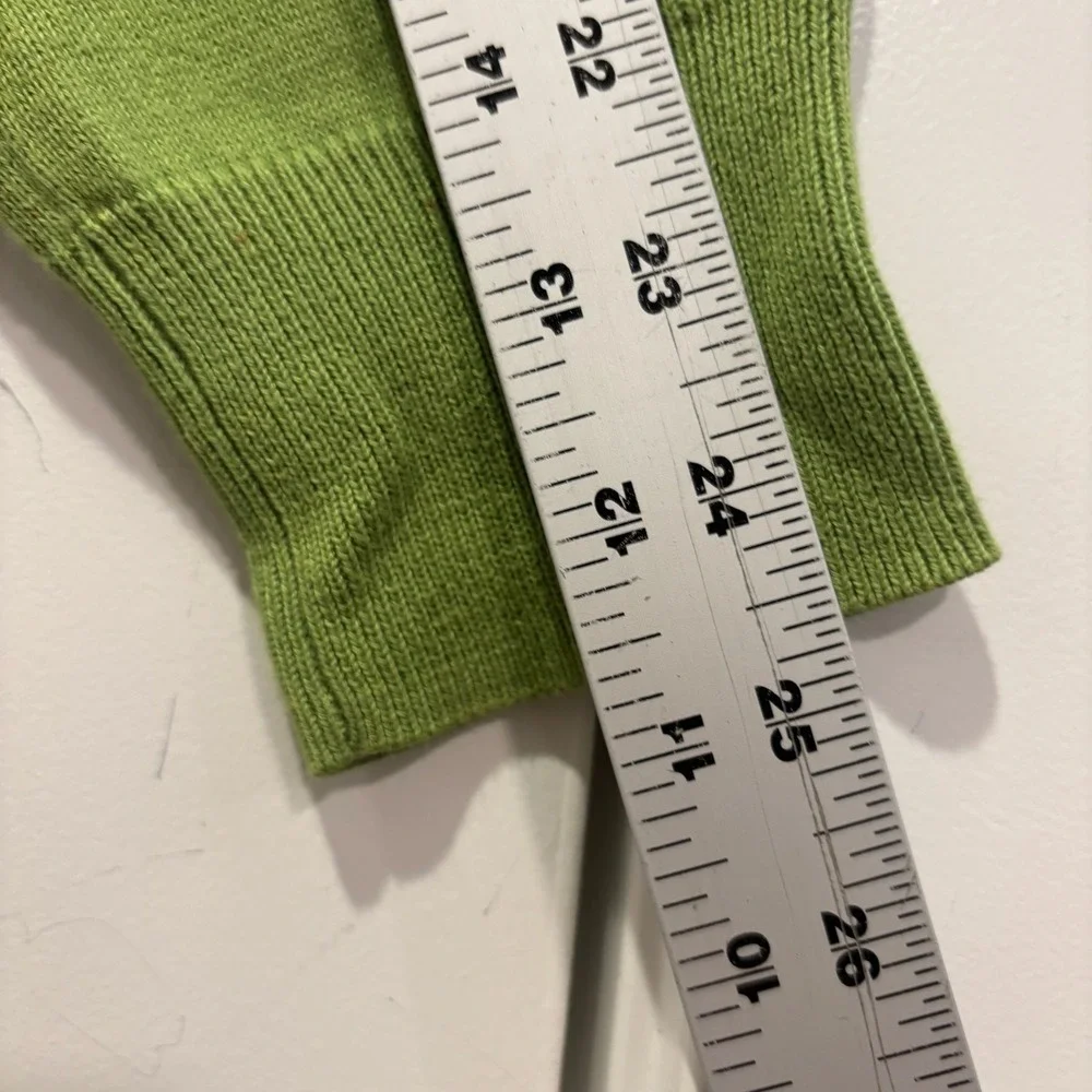 Talbots Supima Cotton V-Neck Sweater Lime Green‎ Lightweight Knit Mens Pullover